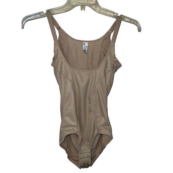 Maidenform Shaper Body Briefer Small Wear Your Own Bra Open Bust Shapewear Tan - Picture 4 of 7